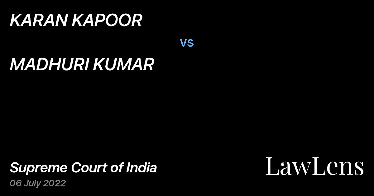 Preview image for KARAN KAPOOR vs. MADHURI KUMAR