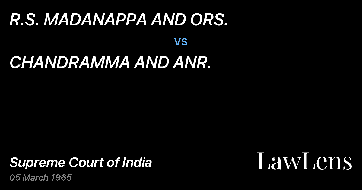 Preview image for R.S. MADANAPPA AND ORS. vs. CHANDRAMMA AND ANR.