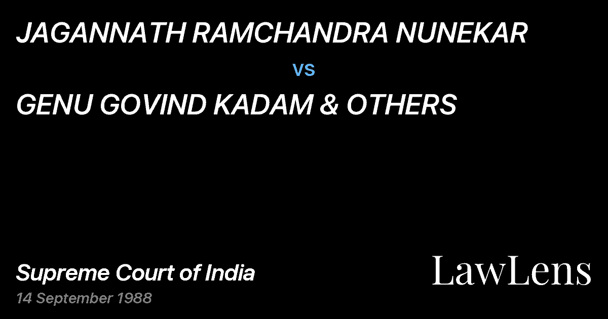 Preview image for JAGANNATH RAMCHANDRA NUNEKAR vs. GENU GOVIND KADAM & OTHERS