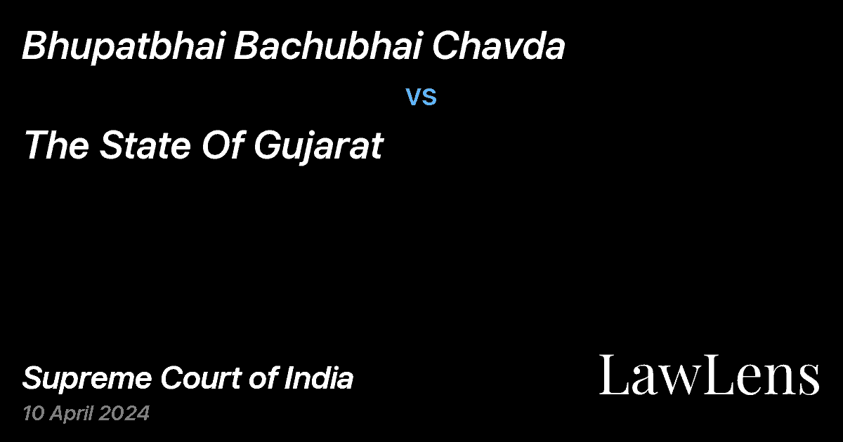 Preview image for Bhupatbhai Bachubhai Chavda vs. The State Of Gujarat