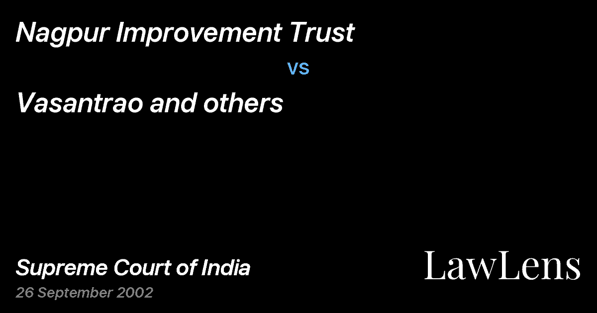 Preview image for Nagpur Improvement Trust vs. Vasantrao and others