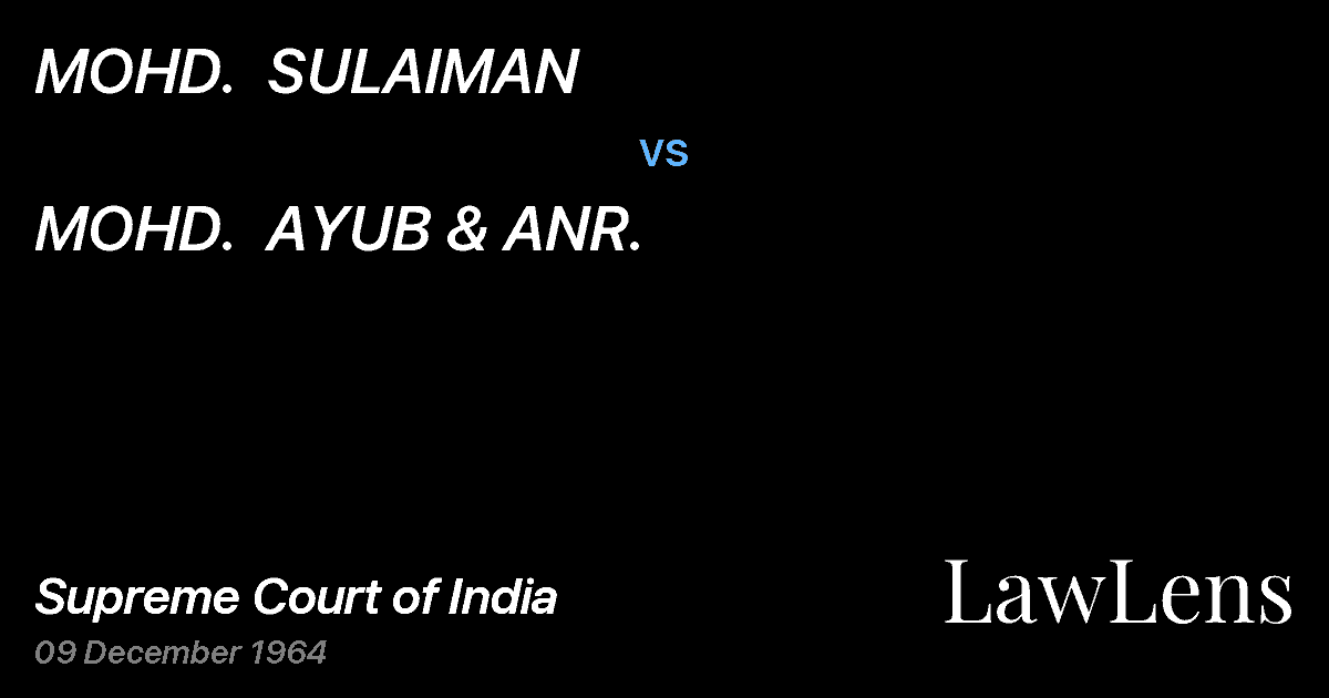 Preview image for MOHD.  SULAIMAN vs. MOHD.  AYUB & ANR.