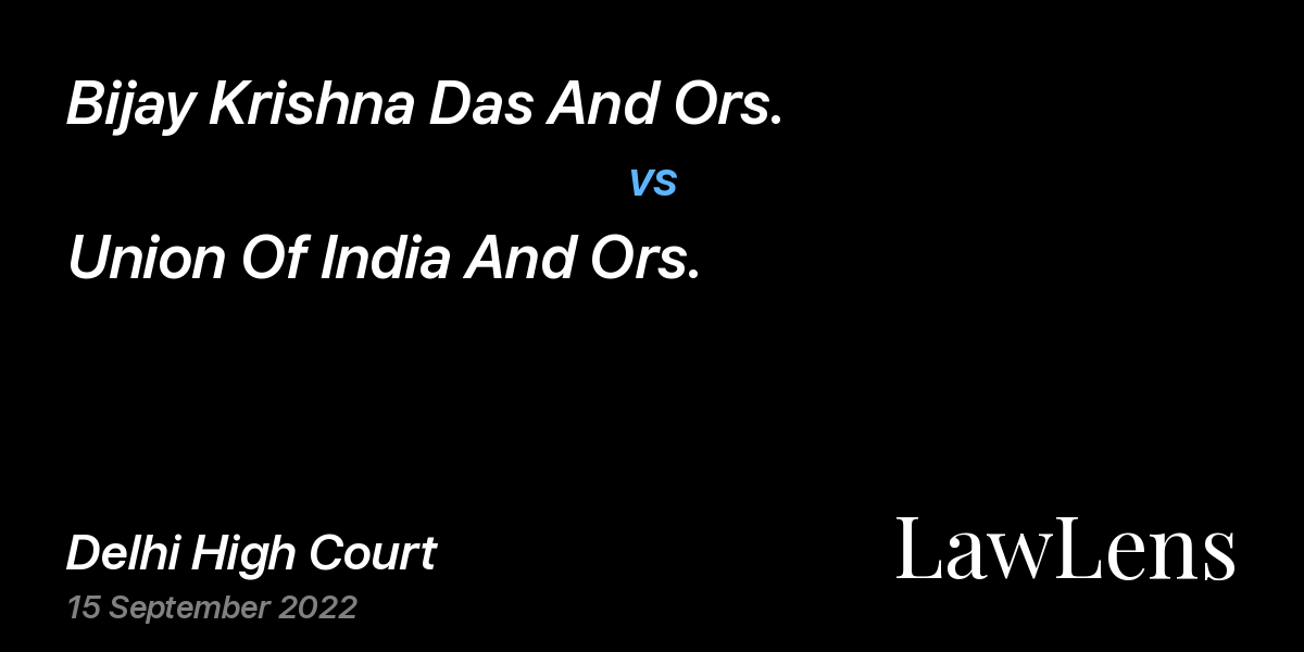 Preview image for Bijay Krishna Das And Ors. vs. Union Of India And Ors.