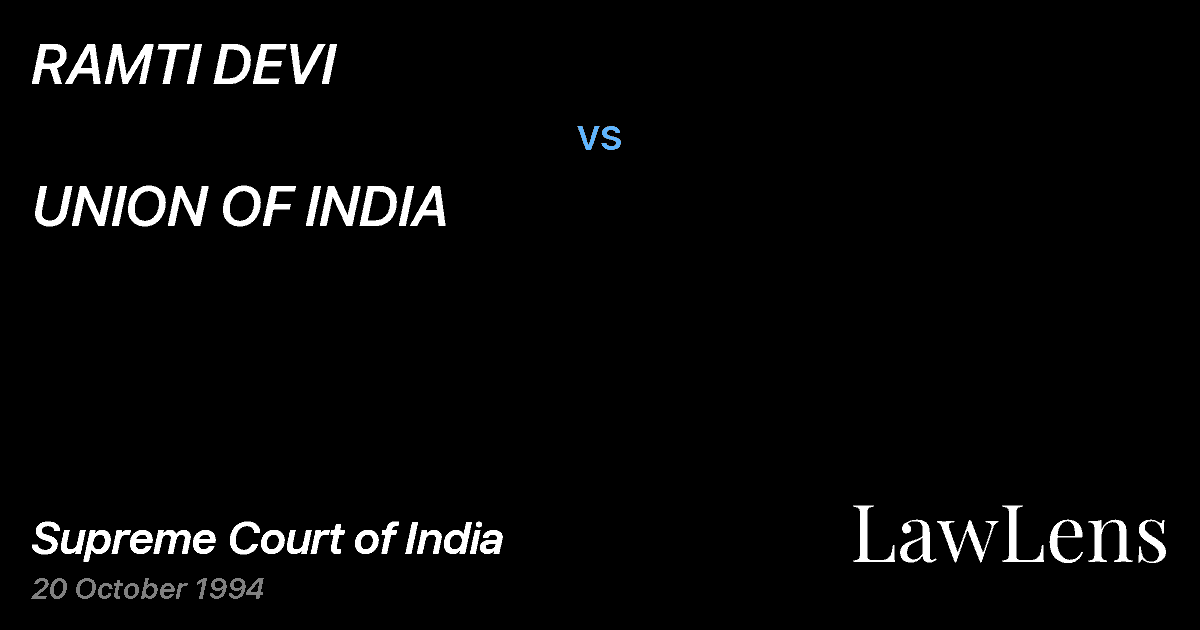 Preview image for RAMTI DEVI vs. UNION OF INDIA