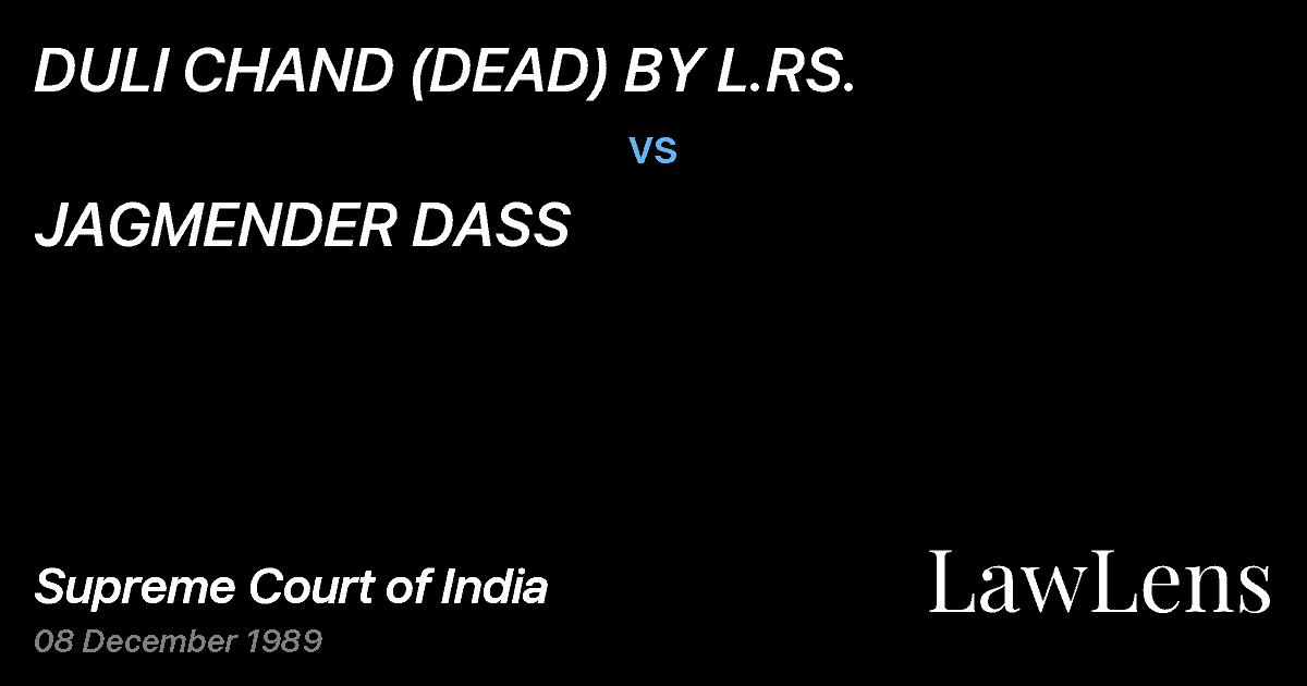 Preview image for DULI CHAND (DEAD) BY L.RS. vs. JAGMENDER DASS