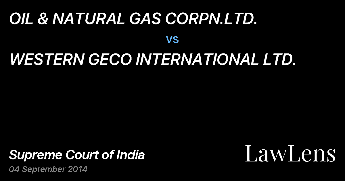 Preview image for OIL & NATURAL GAS CORPN.LTD. vs. WESTERN GECO INTERNATIONAL LTD.