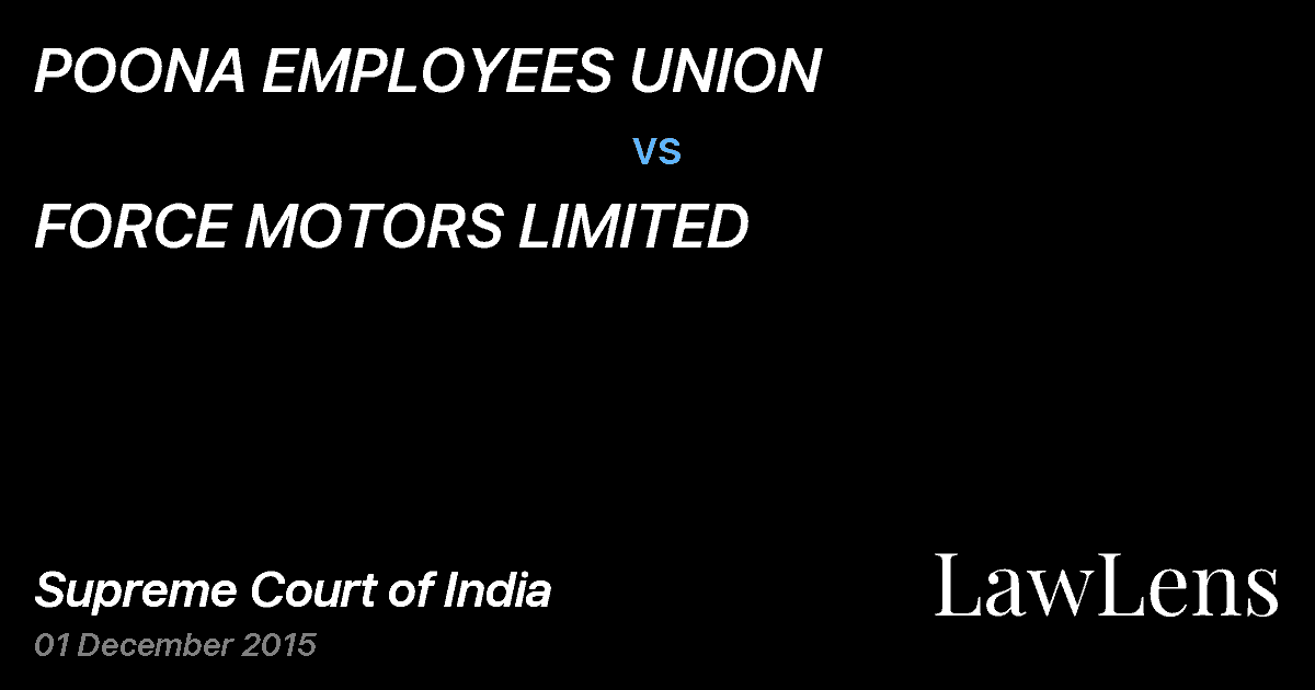 Preview image for POONA EMPLOYEES UNION vs. FORCE MOTORS LIMITED