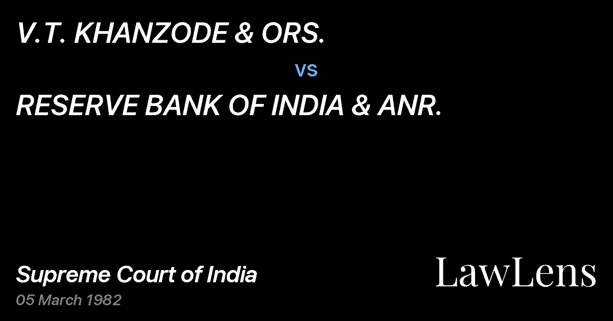 Preview image for V.T. KHANZODE & ORS. vs. RESERVE BANK OF INDIA & ANR.