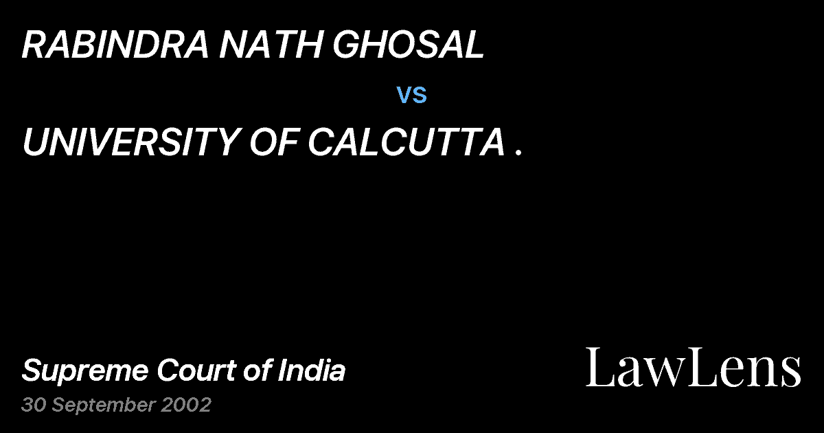 Preview image for RABINDRA NATH GHOSAL vs. UNIVERSITY OF CALCUTTA .