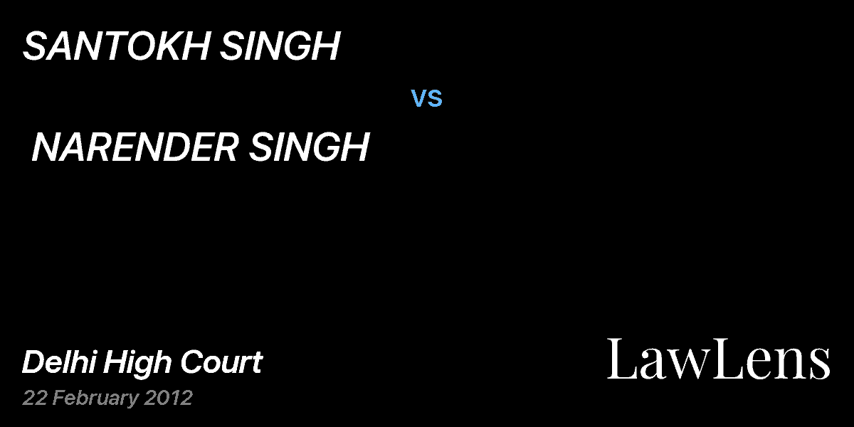 Preview image for SANTOKH SINGH  vs.  NARENDER SINGH