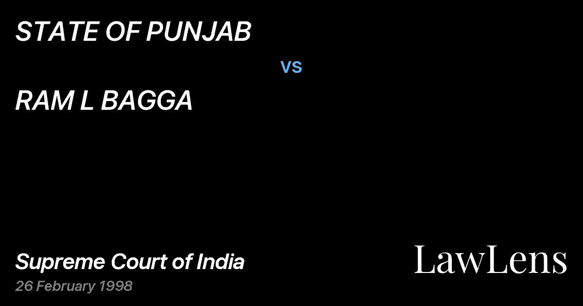 Preview image for STATE OF PUNJAB vs. RAM L BAGGA
