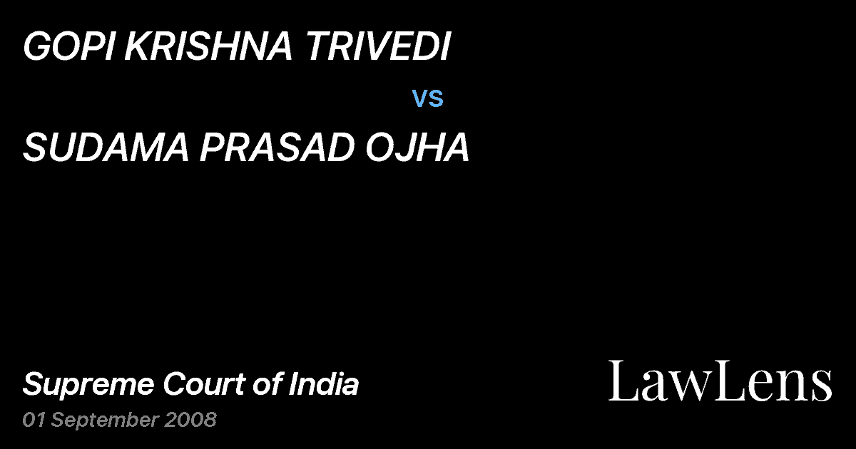 Preview image for GOPI KRISHNA TRIVEDI vs. SUDAMA PRASAD OJHA