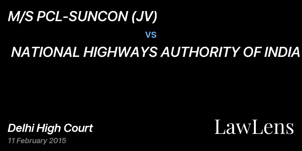 Preview image for M/S PCL-SUNCON (JV)  vs.  NATIONAL HIGHWAYS AUTHORITY OF INDIA  