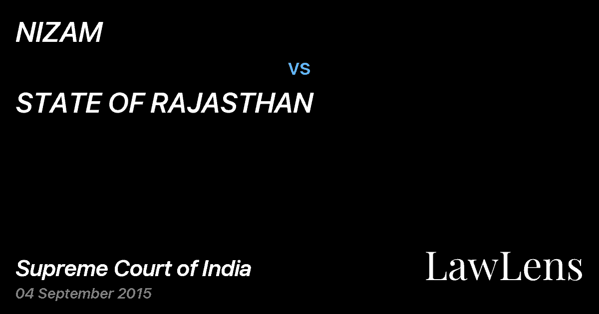 Preview image for NIZAM vs. STATE OF RAJASTHAN