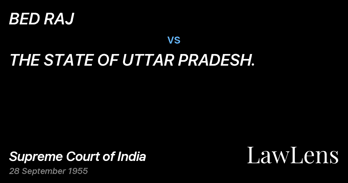 Preview image for BED RAJ vs. THE STATE OF UTTAR PRADESH.