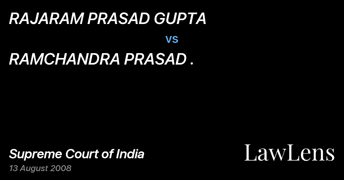 Preview image for RAJARAM PRASAD GUPTA vs. RAMCHANDRA PRASAD .