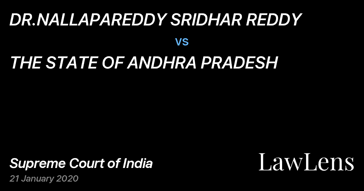 Preview image for DR.NALLAPAREDDY SRIDHAR REDDY vs. THE STATE OF ANDHRA PRADESH