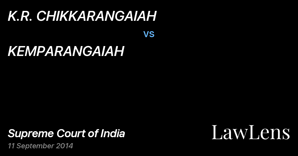 Preview image for K.R. CHIKKARANGAIAH vs. KEMPARANGAIAH