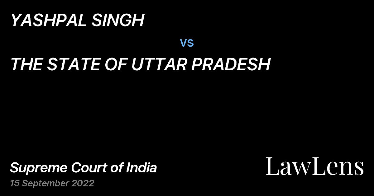 Preview image for YASHPAL SINGH vs. THE STATE OF UTTAR PRADESH