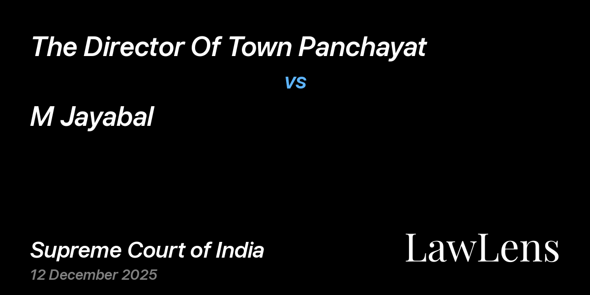 Preview image for The Director Of Town Panchayat vs. M Jayabal