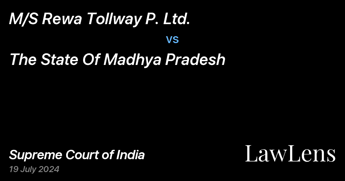 Preview image for M/S Rewa Tollway P. Ltd. vs. The State Of Madhya Pradesh