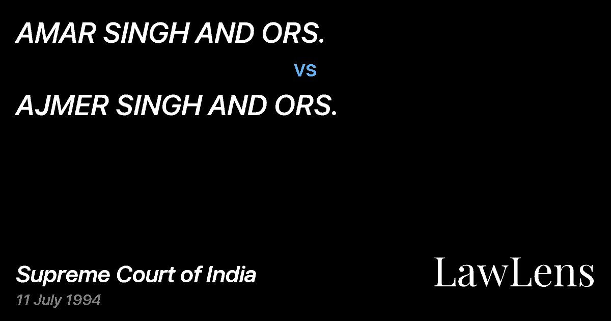 Preview image for AMAR SINGH AND ORS. vs. AJMER SINGH AND ORS.