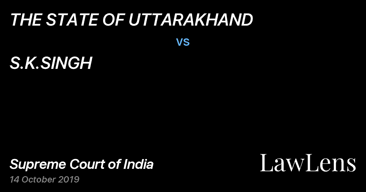 Preview image for THE STATE OF UTTARAKHAND vs. S.K.SINGH