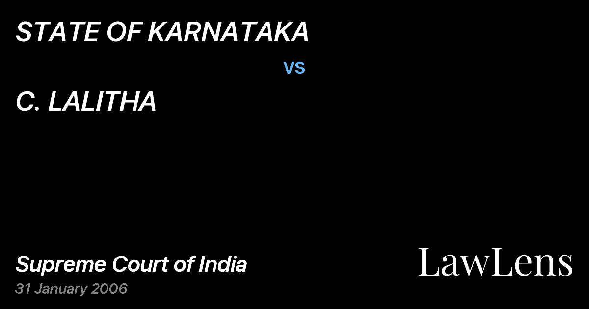 Preview image for STATE OF KARNATAKA vs. C. LALITHA