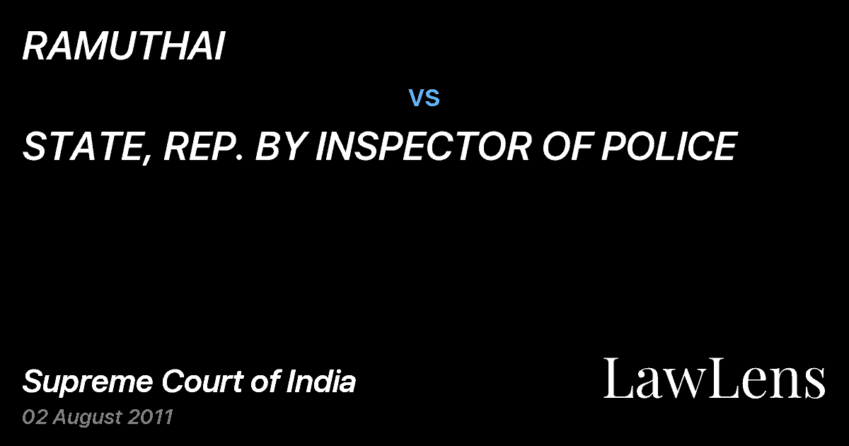 Preview image for RAMUTHAI vs. STATE, REP. BY INSPECTOR OF POLICE