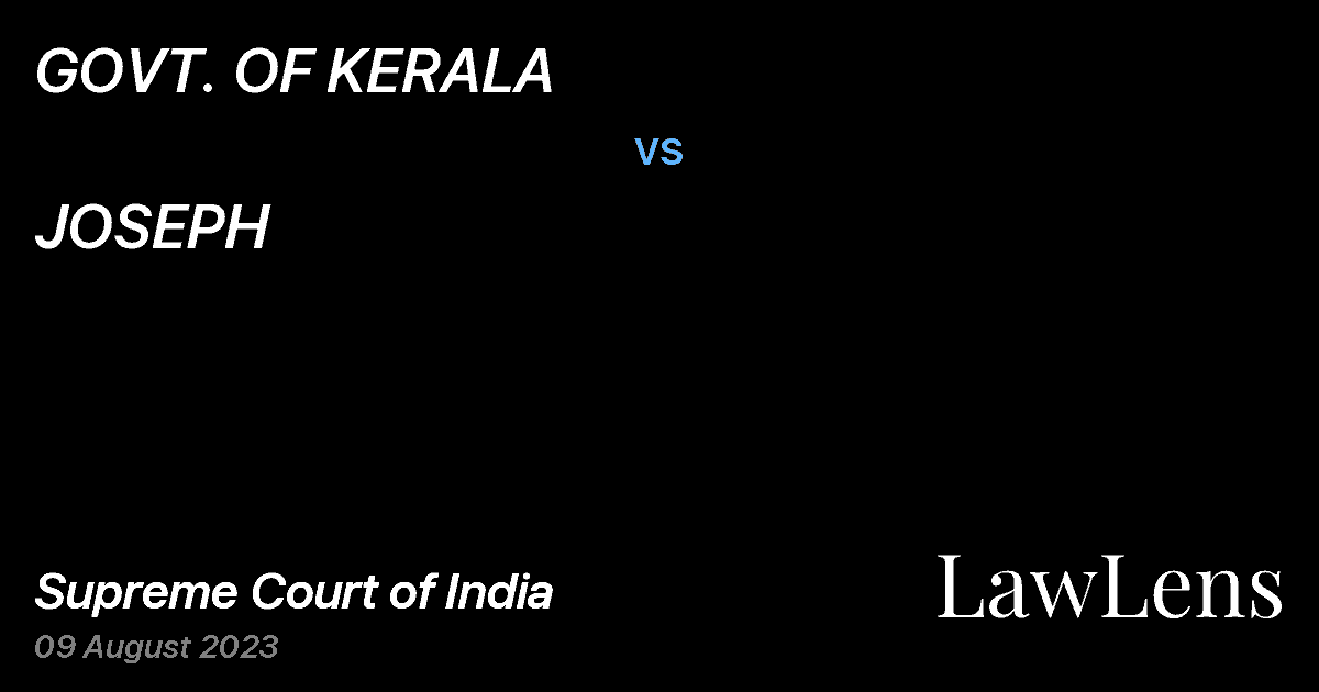 Preview image for GOVT. OF KERALA vs. JOSEPH