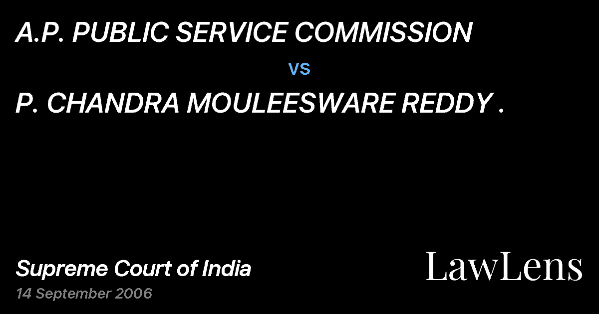 Preview image for A.P. PUBLIC SERVICE COMMISSION vs. P. CHANDRA MOULEESWARE REDDY .