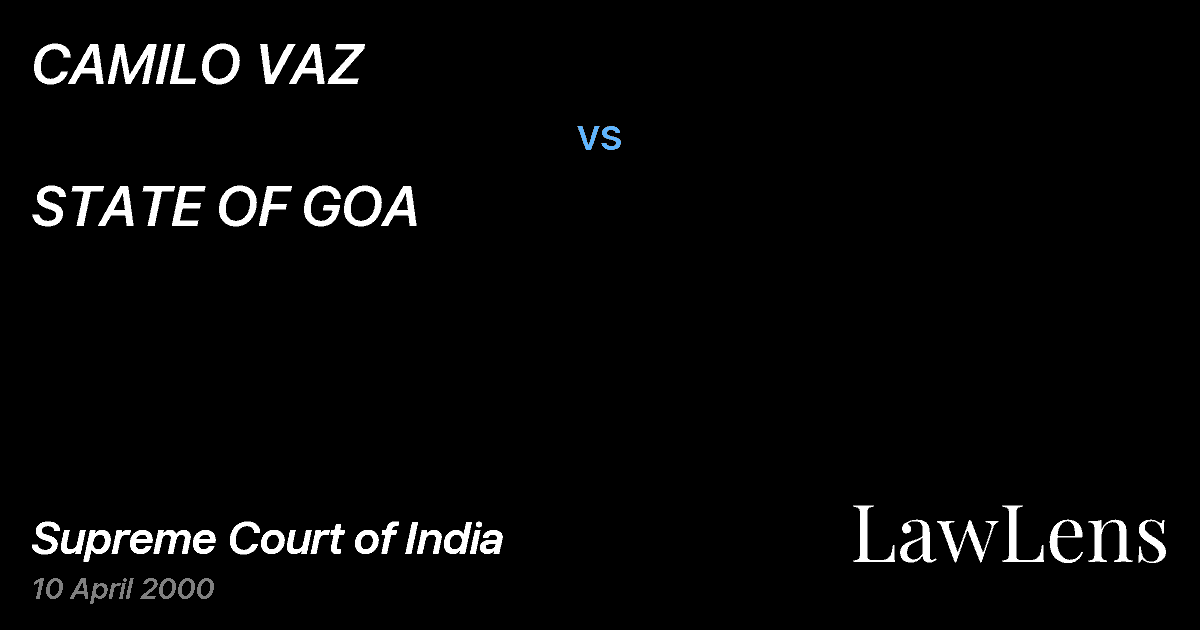 Preview image for CAMILO VAZ vs. STATE OF GOA