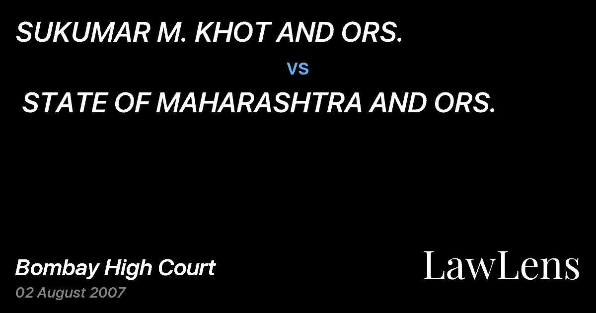 Preview image for SUKUMAR M. KHOT AND ORS. vs. STATE OF MAHARASHTRA AND ORS.