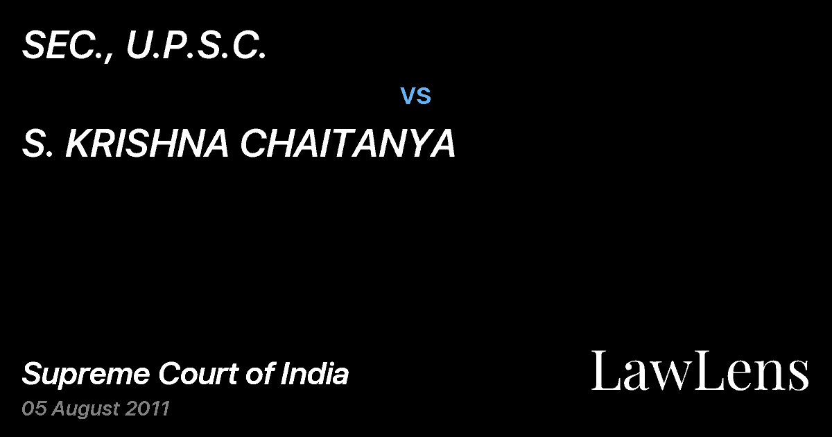 Preview image for SEC., U.P.S.C. vs. S. KRISHNA CHAITANYA