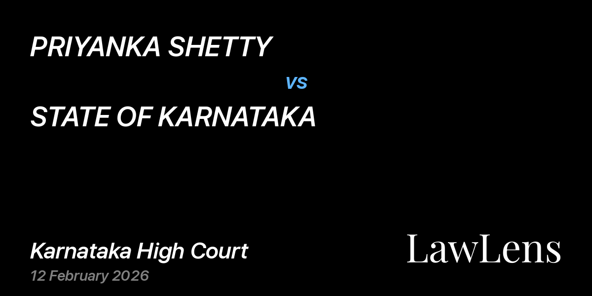 Preview image for PRIYANKA SHETTY vs. STATE OF KARNATAKA