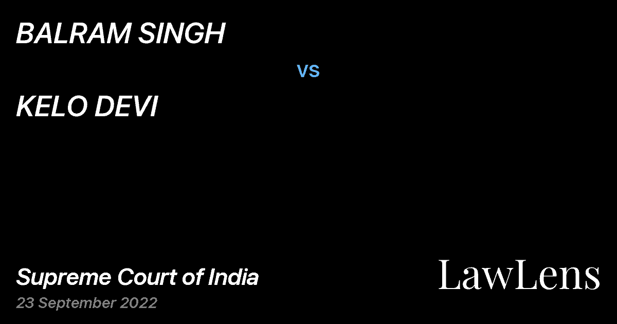 Preview image for BALRAM SINGH vs. KELO DEVI