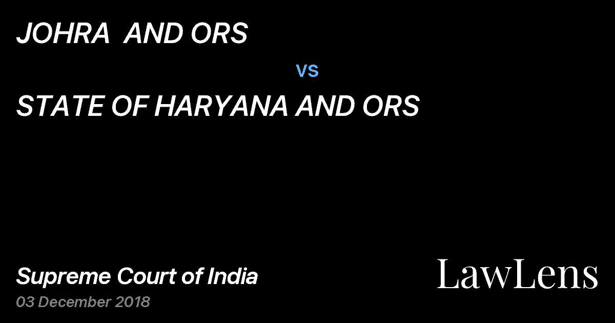 Preview image for JOHRA  AND ORS vs. STATE OF HARYANA AND ORS