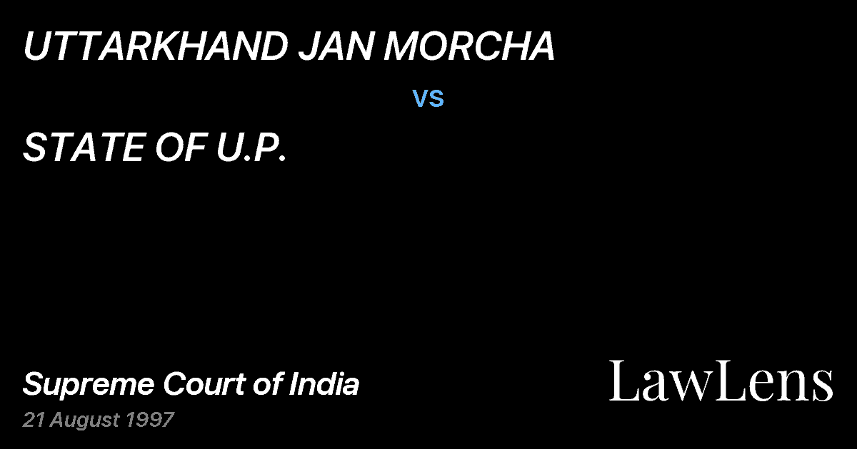 Preview image for UTTARKHAND JAN MORCHA vs. STATE OF U.P.