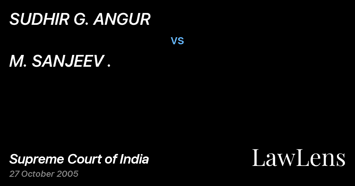 Preview image for SUDHIR G. ANGUR vs. M. SANJEEV .