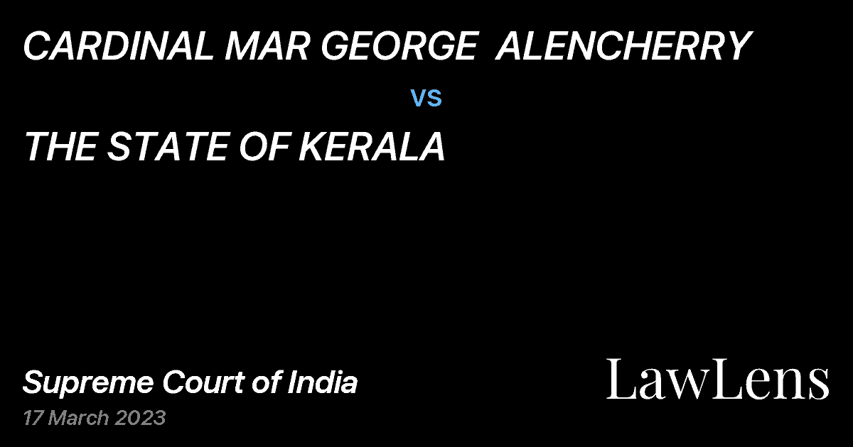 Preview image for CARDINAL MAR GEORGE  ALENCHERRY vs. THE STATE OF KERALA