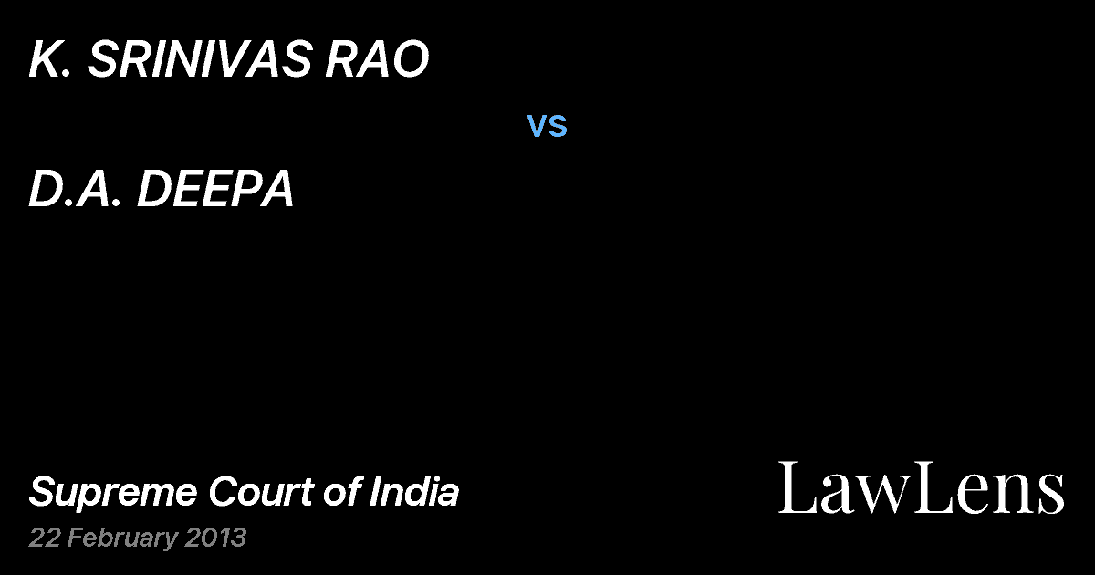 Preview image for K. SRINIVAS RAO vs. D.A. DEEPA