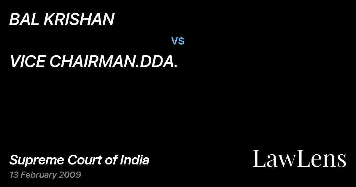 Preview image for BAL KRISHAN vs. VICE CHAIRMAN.DDA.
