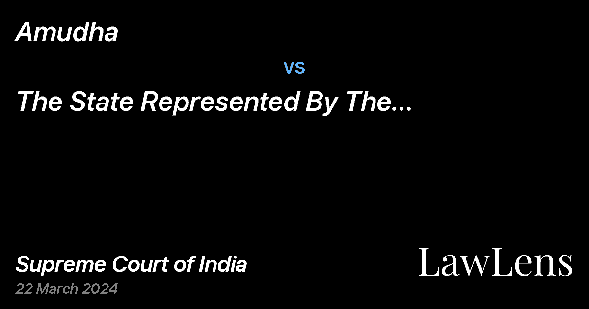 Preview image for Amudha vs. The State Represented By The Inspector Of Police