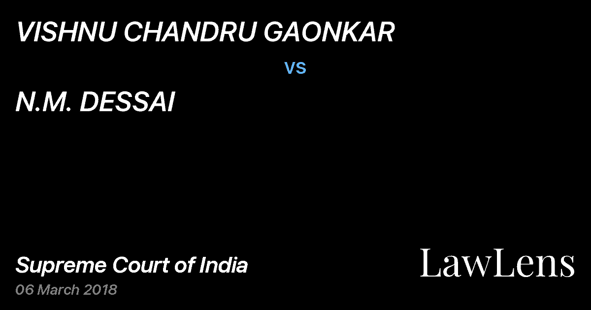 Preview image for VISHNU CHANDRU GAONKAR vs. N.M. DESSAI
