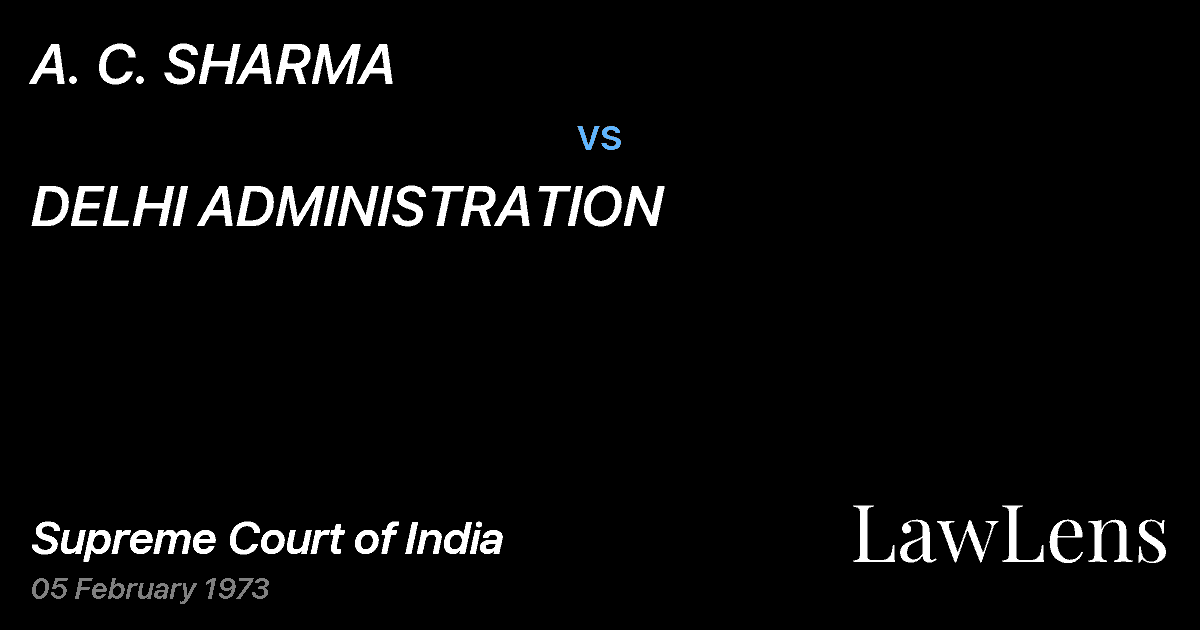 Preview image for A. C. SHARMA vs. DELHI ADMINISTRATION