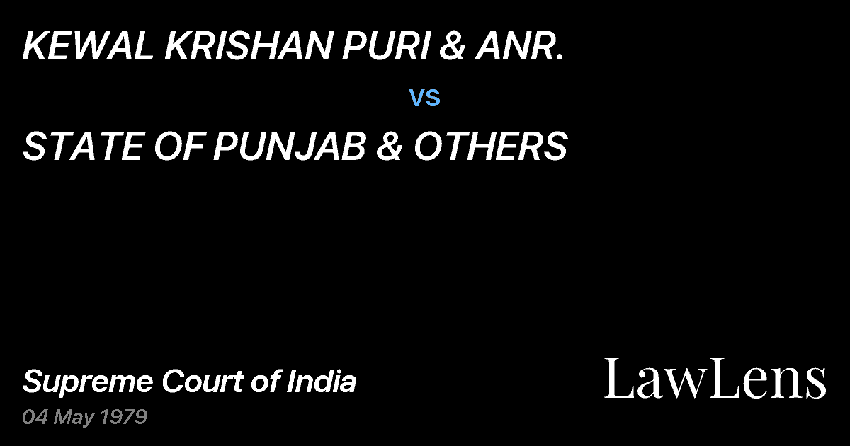 Preview image for KEWAL KRISHAN PURI & ANR. vs. STATE OF PUNJAB & OTHERS