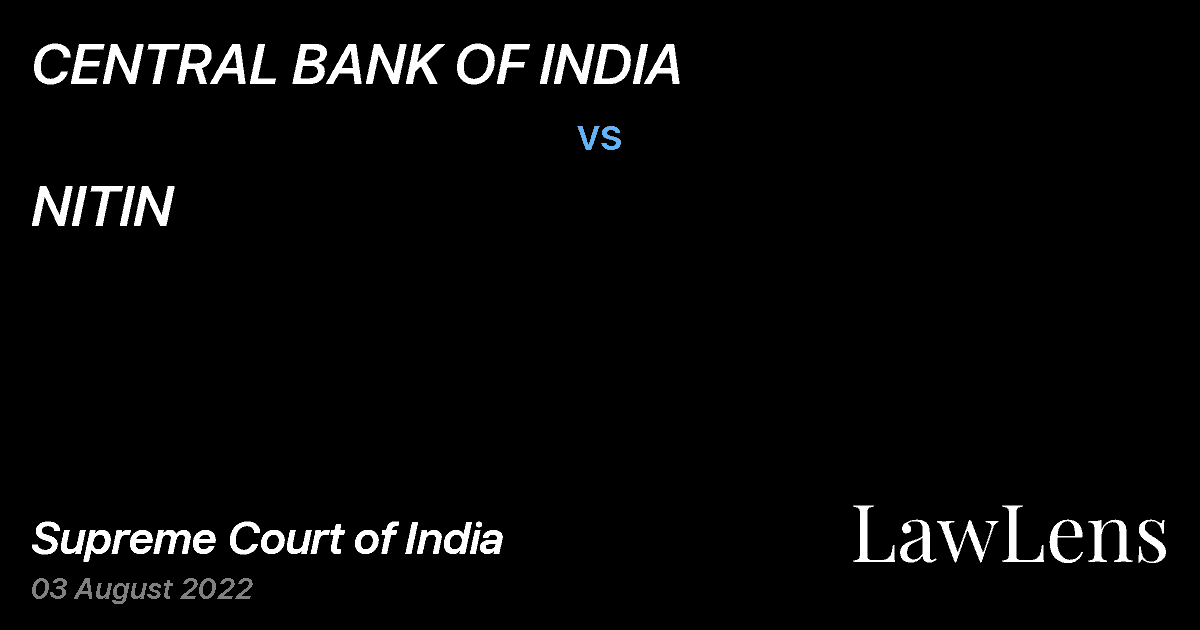 Preview image for CENTRAL BANK OF INDIA vs. NITIN