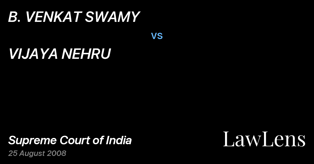 Preview image for B. VENKAT SWAMY vs. VIJAYA NEHRU