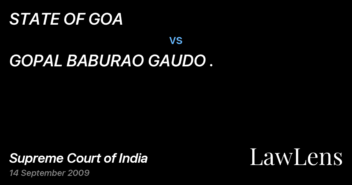 Preview image for STATE OF GOA vs. GOPAL BABURAO GAUDO .