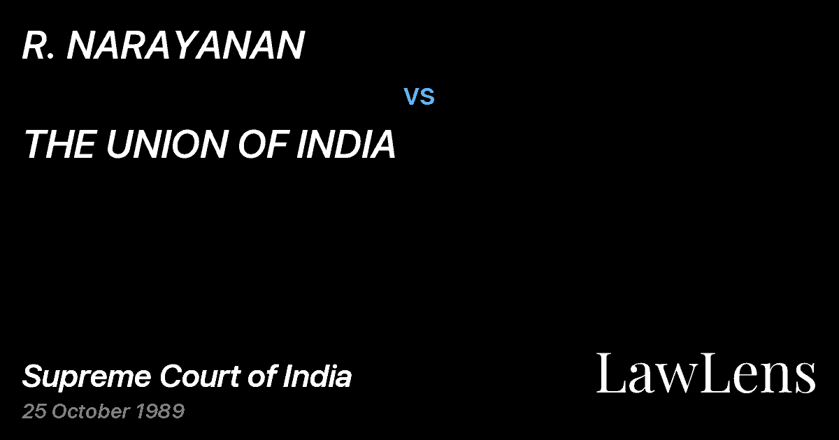 Preview image for R. NARAYANAN vs. THE UNION OF INDIA